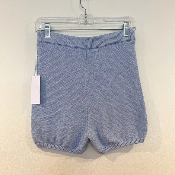Reformation 100% Cotton Light Blue Baggy Hight Waist Classic Knit Shorts S NWT - Picture 7 of 7